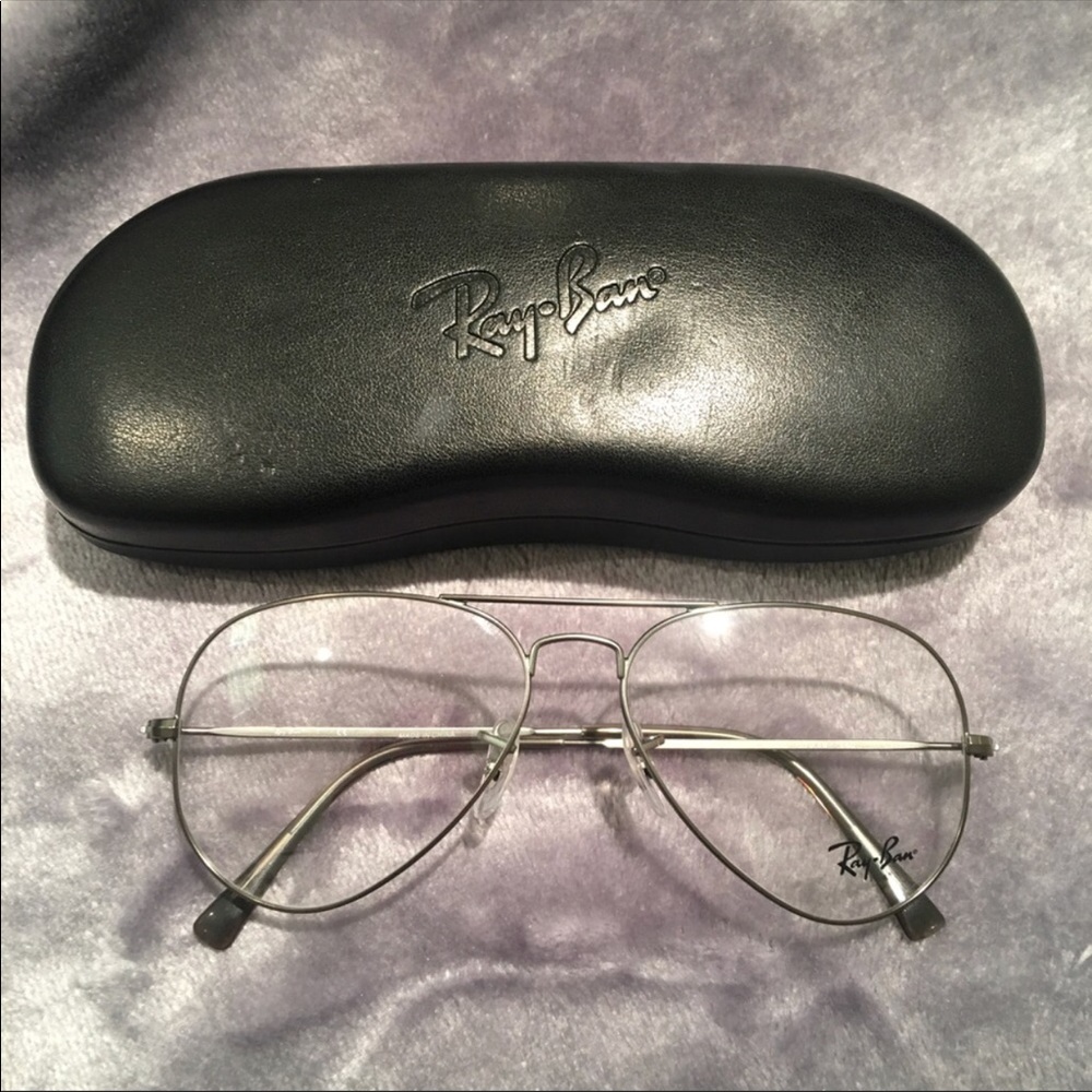 Ray ban aviator silver glasses
